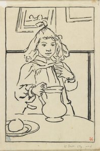 投手を持つ少女、1890 作： Auguste Louis Lepère
